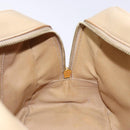 CELINE Hand Bag Leather Beige Gold Auth bs28305-19