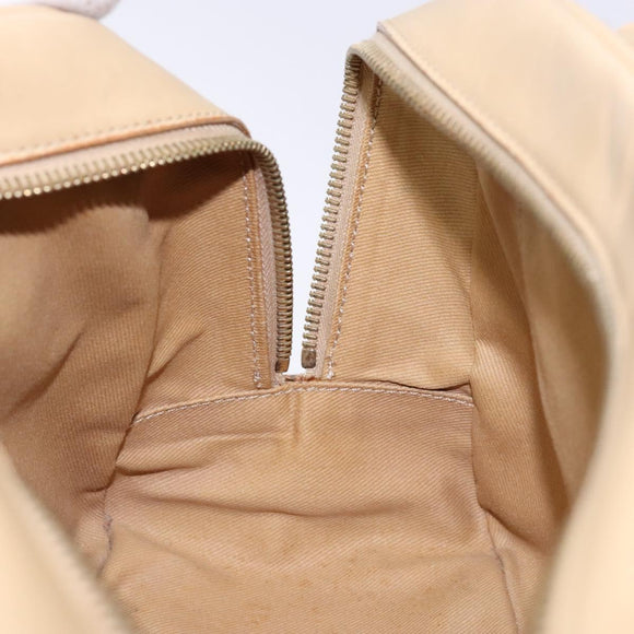 CELINE Hand Bag Leather Beige Gold Auth bs28305