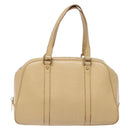 CELINE Hand Bag Leather Beige Gold Auth bs28305-13