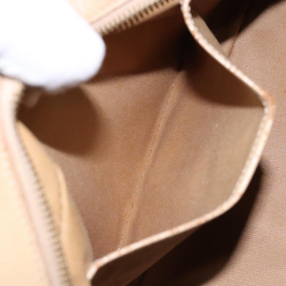 CELINE Hand Bag Leather Beige Gold Auth bs28305