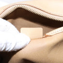 CELINE Hand Bag Leather Beige Gold Auth bs28305-12