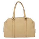 CELINE Hand Bag Leather Beige Gold Auth bs28305-2