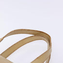 CELINE Hand Bag Leather Beige Gold Auth bs28305-8