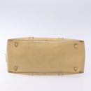CELINE Hand Bag Leather Beige Gold Auth bs28305-5