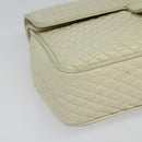 BALLY Shoulder Bag Leather White Gold Auth bs28307-10