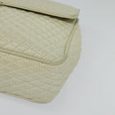 BALLY Shoulder Bag Leather White Gold Auth bs28307-11