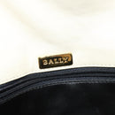 BALLY Shoulder Bag Leather White Gold Auth bs28307-18