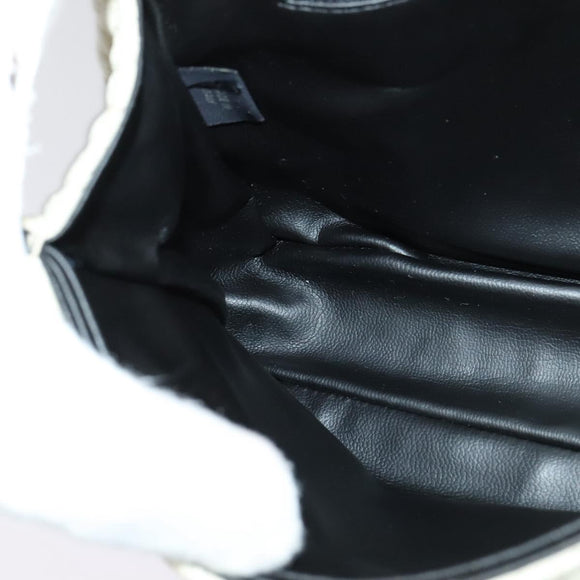 BALLY Shoulder Bag Leather White Gold Auth bs28307