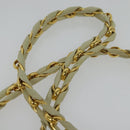 BALLY Shoulder Bag Leather White Gold Auth bs28307-8