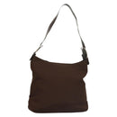 Salvatore Ferragamo Vala Shoulder Bag Canvas Brown Silver Auth bs28308-1