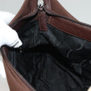 Salvatore Ferragamo Vala Shoulder Bag Canvas Brown Silver Auth bs28308-19