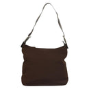 Salvatore Ferragamo Vala Shoulder Bag Canvas Brown Silver Auth bs28308-13