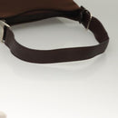 Salvatore Ferragamo Vala Shoulder Bag Canvas Brown Silver Auth bs28308-7