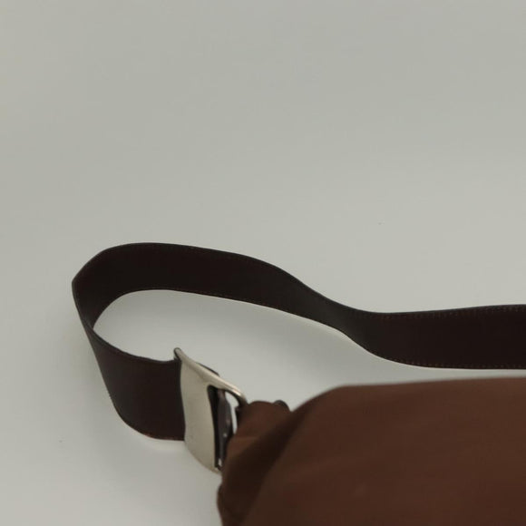 Salvatore Ferragamo Vala Shoulder Bag Canvas Brown Silver Auth bs28308