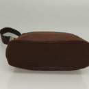 Salvatore Ferragamo Vala Shoulder Bag Canvas Brown Silver Auth bs28308-5