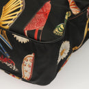 Salvatore Ferragamo Tote Bag Canvas Black Gold Auth bs28309-11
