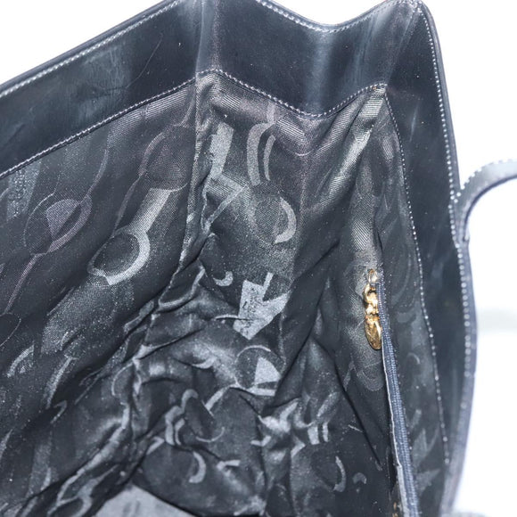 Salvatore Ferragamo Tote Bag Canvas Black Gold Auth bs28309