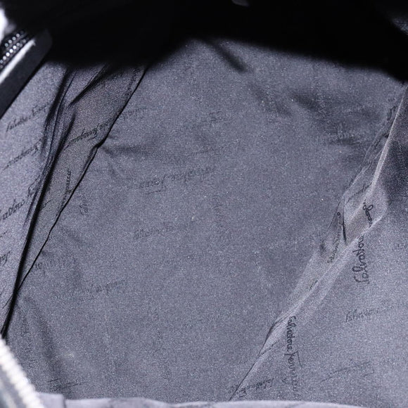 Salvatore Ferragamo Shoulder Bag Canvas Brown Silver Auth bs28312