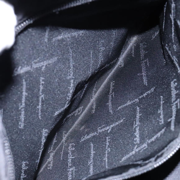 Salvatore Ferragamo Shoulder Bag Canvas Brown Silver Auth bs28312