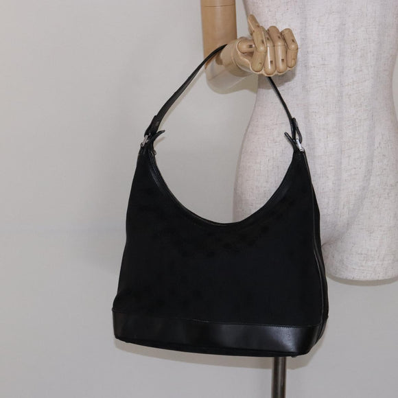 Salvatore Ferragamo Shoulder Bag Canvas Brown Silver Auth bs28312