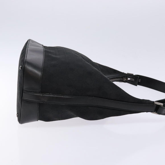 Salvatore Ferragamo Shoulder Bag Canvas Brown Silver Auth bs28312