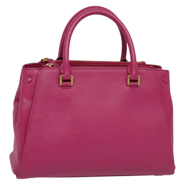 MCM Hand Bag Leather Pink Gold Auth bs28316