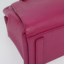 MCM Hand Bag Leather Pink Gold Auth bs28316-10