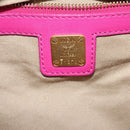 MCM Hand Bag Leather Pink Gold Auth bs28316-14