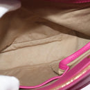 MCM Hand Bag Leather Pink Gold Auth bs28316-18