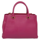 MCM Hand Bag Leather Pink Gold Auth bs28316-2