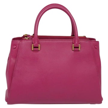 MCM Hand Bag Leather Pink Gold Auth bs28316 - 0