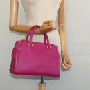 MCM Hand Bag Leather Pink Gold Auth bs28316-24