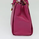 MCM Hand Bag Leather Pink Gold Auth bs28316-4