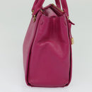 MCM Hand Bag Leather Pink Gold Auth bs28316-5