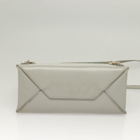 BALENCIAGA Hand Bag Leather 2way Gray Gold Auth bs28318