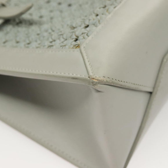 BALENCIAGA Hand Bag Leather 2way Gray Gold Auth bs28318