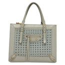 BALENCIAGA Hand Bag Leather 2way Gray Gold Auth bs28318-13