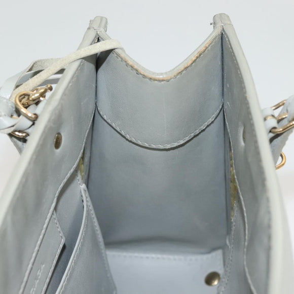 BALENCIAGA Hand Bag Leather 2way Gray Gold Auth bs28318