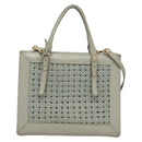 BALENCIAGA Hand Bag Leather 2way Gray Gold Auth bs28318-2