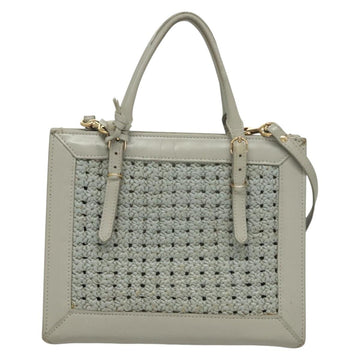 BALENCIAGA Hand Bag Leather 2way Gray Gold Auth bs28318 - 0