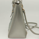 BALENCIAGA Hand Bag Leather 2way Gray Gold Auth bs28318-4