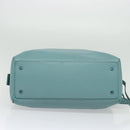 BALENCIAGA Hand Bag Leather 2way Blue Silver Auth bs28319-12