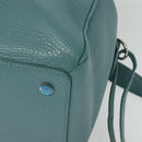 BALENCIAGA Hand Bag Leather 2way Blue Silver Auth bs28319-14