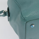 BALENCIAGA Hand Bag Leather 2way Blue Silver Auth bs28319-15