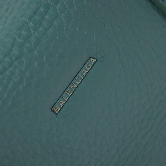 BALENCIAGA Hand Bag Leather 2way Blue Silver Auth bs28319