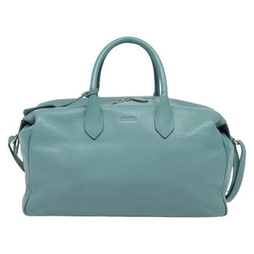 BALENCIAGA Hand Bag Leather 2way Blue Silver Auth bs28319 - 0