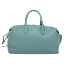BALENCIAGA Hand Bag Leather 2way Blue Silver Auth bs28319-3