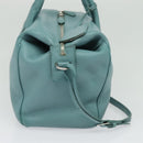 BALENCIAGA Hand Bag Leather 2way Blue Silver Auth bs28319-4