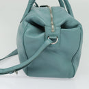 BALENCIAGA Hand Bag Leather 2way Blue Silver Auth bs28319-5