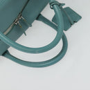 BALENCIAGA Hand Bag Leather 2way Blue Silver Auth bs28319-7